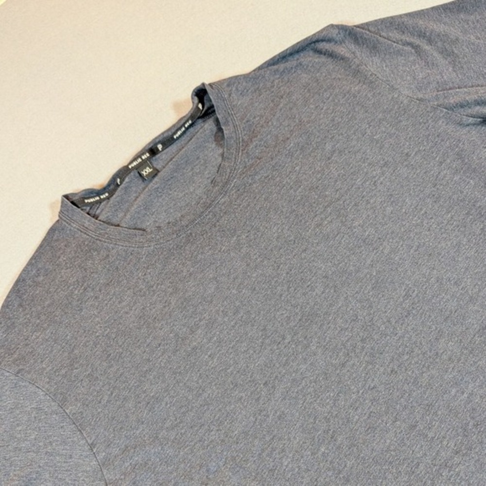 Public Rec Mens Gray Heathered Crew Neck Short Sleeve T Shirt XXL Pima Cotton